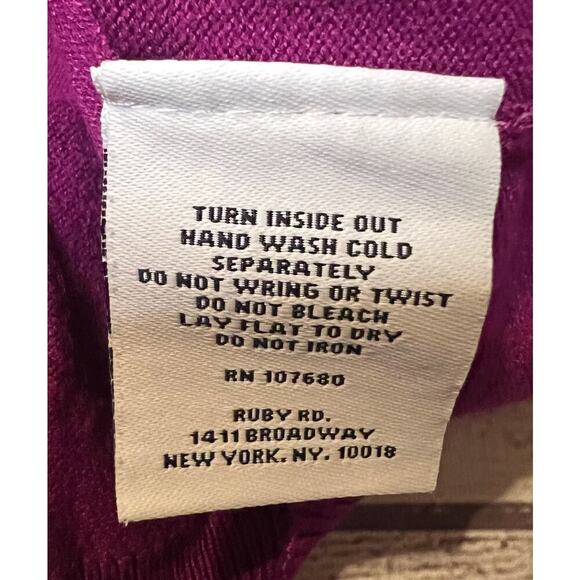 Ruby Rd Petite PL Purple Sequin Sweater 3/4 Sleeve Rayon Blend - Picture 3 of 5